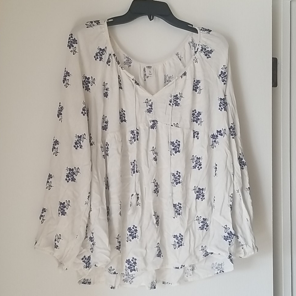 White floral blouse